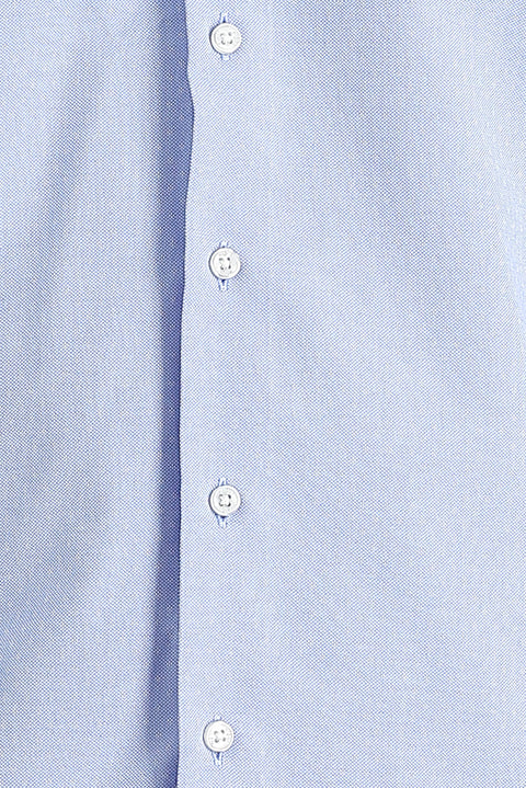 Blue Long Sleeve Slim Fit Narrow Cut Classic Patterned Cotton Easy Iron Shirt
