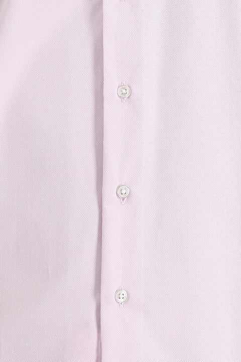Dusty Pink Long Sleeve Slim Fit Narrow Cut Classic Patterned Cotton Easy-Iron Shirt