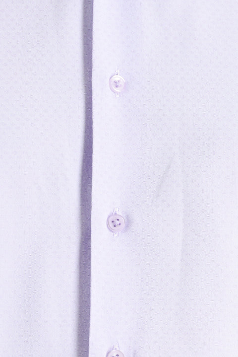 Lilac Long Sleeve Slim Fit Narrow Cut Classic Patterned Cotton Easy Iron Shirt