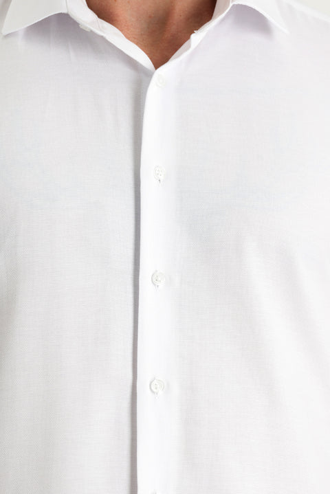 White Long Sleeve Slim Fit Narrow Cut Cotton Easy Iron Shirt