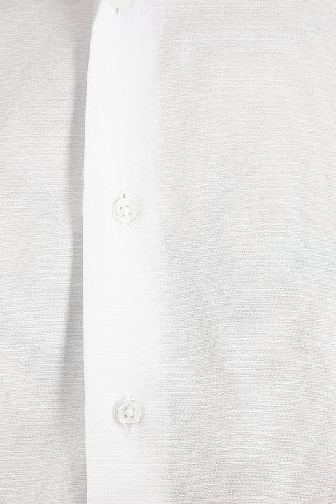 White Long Sleeve Slim Fit Narrow Cut Classic Patterned Cotton Easy Iron Shirt