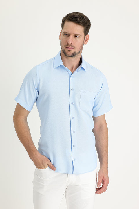 Black Long Sleeve Slim Fit Patterned Classic Cotton Easy Iron Shirt