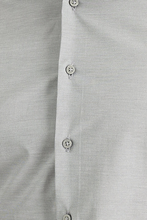 Titanium Grey Long Sleeve Slim Fit Narrow Cut Classic Patterned Cotton Easy Iron Shirt