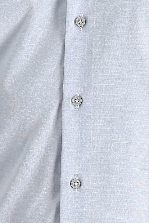 Light Blue Long Sleeve Slim Fit Narrow Cut Classic Patterned Cotton Easy Iron Shirt