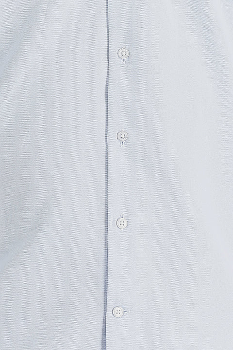 Light Blue Long Sleeve Slim Fit Narrow Cut Classic Patterned Cotton Easy-Iron Shirt