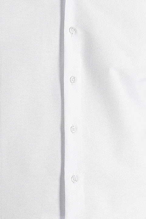 White Long Sleeve Slim Fit Narrow Cut Classic Patterned Cotton Easy Iron Shirt