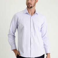 Lilac Long Sleeve Classic Patterned Cotton Easy-Iron Shirt