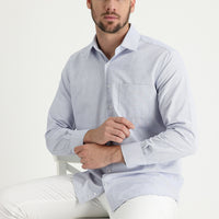 Medium Grey Long Sleeve Classic Patterned Cotton Easy-Iron Shirt