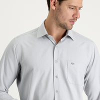 Medium Grey Long Sleeve Classic Patterned Cotton Easy-Iron Shirt