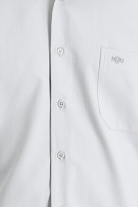 Medium Grey Long Sleeve Classic Patterned Cotton Easy-Iron Shirt
