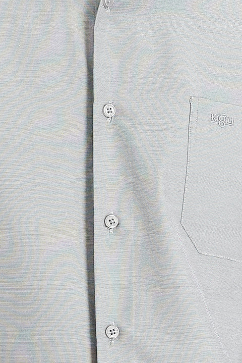 Medium Grey Long Sleeve Classic Patterned Cotton Easy-Iron Shirt
