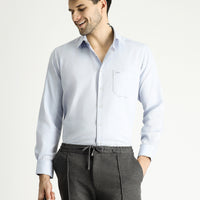 Light Blue Long-Sleeve Classic Cotton Shirt