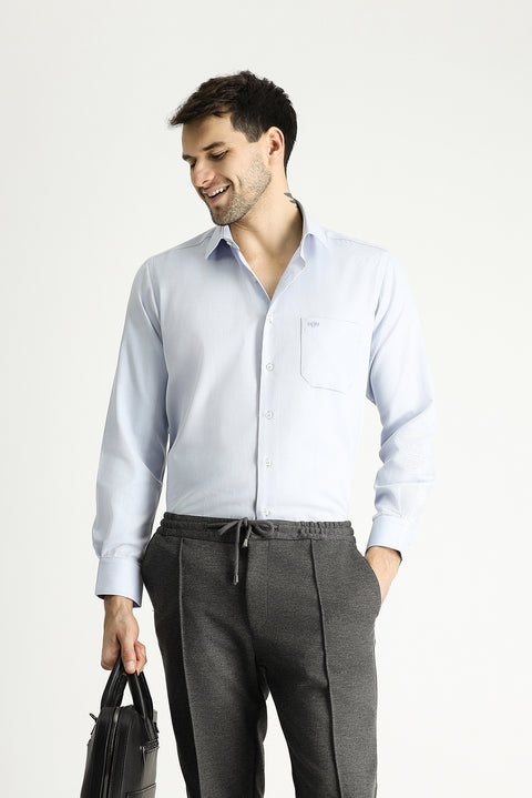Light Blue Long-Sleeve Classic Cotton Shirt