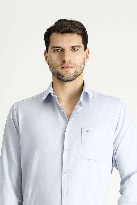 Light Blue Long-Sleeve Classic Cotton Shirt