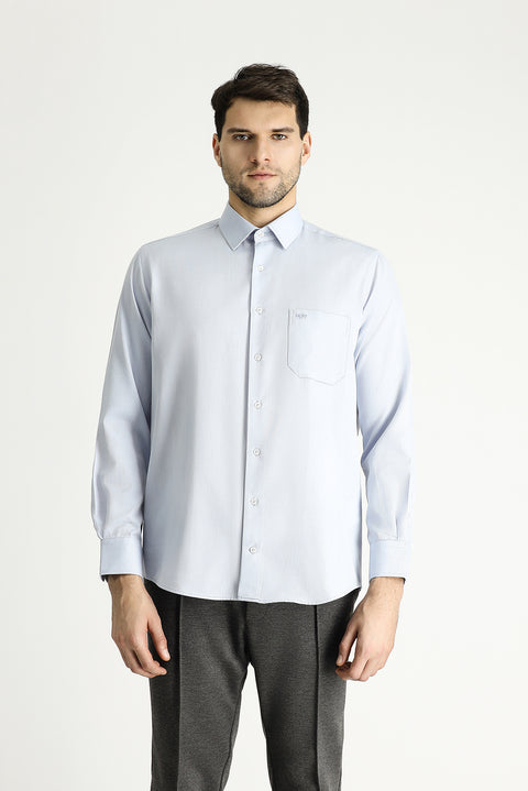 Light Blue Long-Sleeve Classic Cotton Shirt