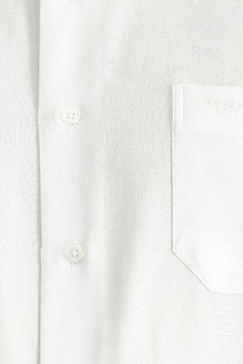 White Long-Sleeve Classic Cotton Shirt