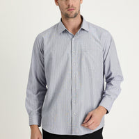 Medium Grey Long Sleeve Classic Patterned Cotton Easy-Iron Shirt
