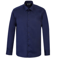 Dark Navy Long Sleeve Classic Nano Care Water Repellent Stain Resistant 4 Seasons Cotton Shirt