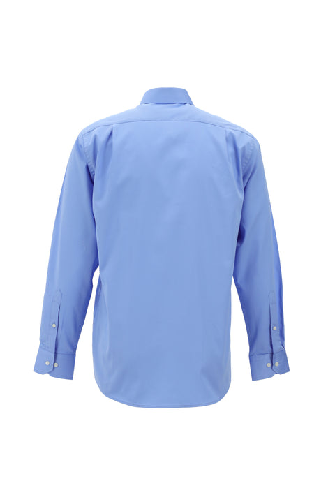 Dark Blue Long Sleeve Classic Nano Care Water Repellent Stain Resistant 4 Seasons Cotton Shirt