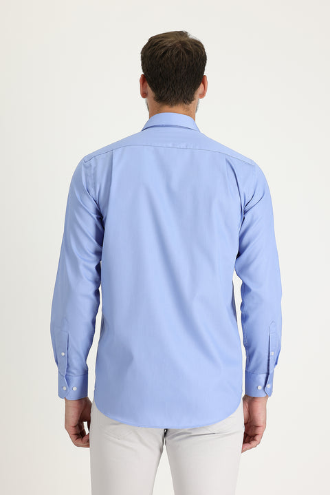Light Blue Long Sleeve Non-Iron Classic Cotton Shirt