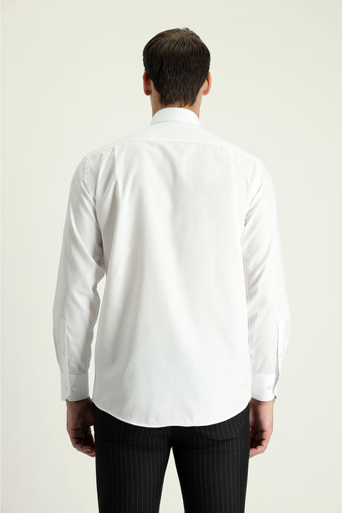White Long-Sleeve Non-Iron Shirt