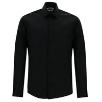 Black Long Sleeve Slim Fit Classic Nano Care Water Repellent Stain Resistant 4 Seasons Cotton Shirt