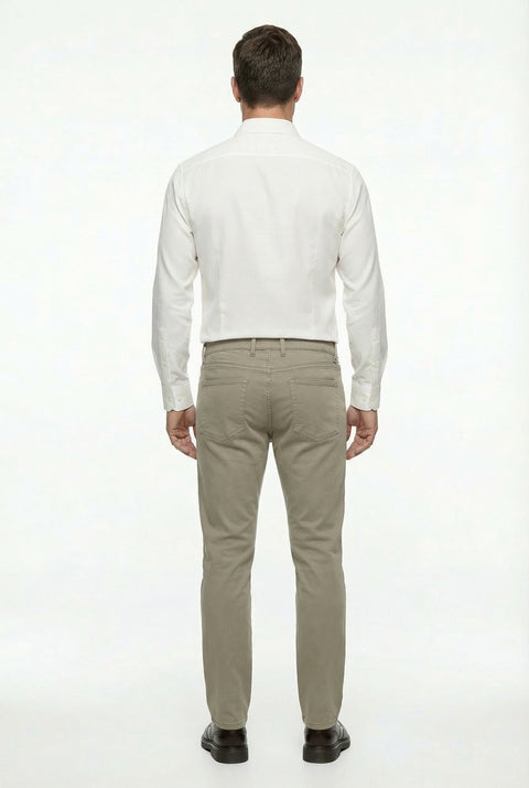 White Long Sleeve Slim Fit Classic Nano Care Water Repellent Stain Resistant 4 Seasons Cotton Shirt