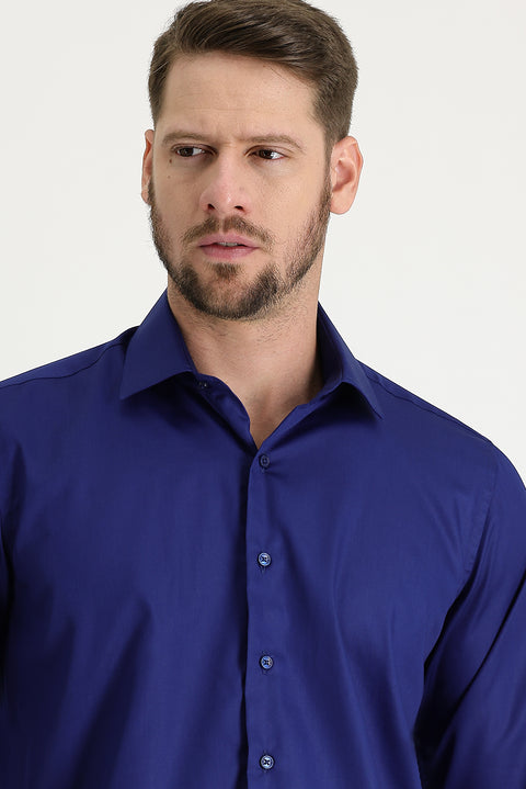 Medium Navy Long Sleeve Non-Iron Classic Shirt