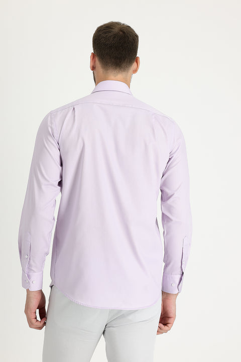 Lilac Long Sleeve Non-Iron Classic Cotton Shirt