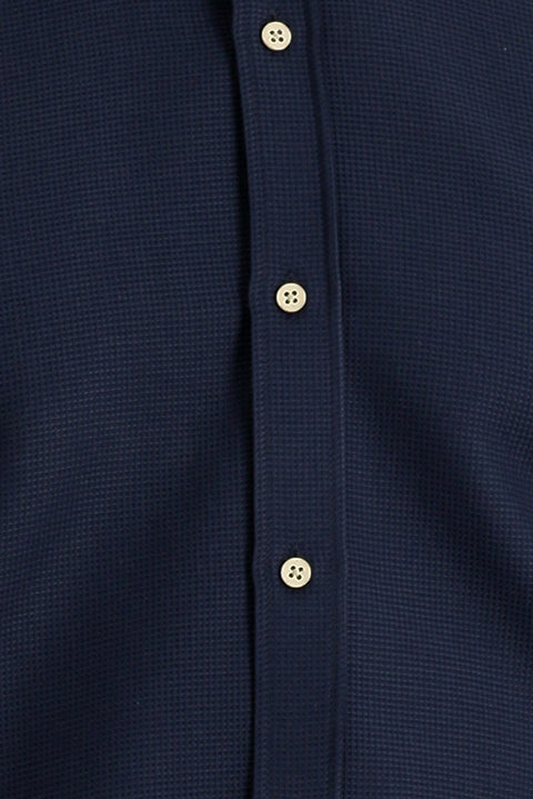 Black Navy Long Sleeve Regular Fit Shirt