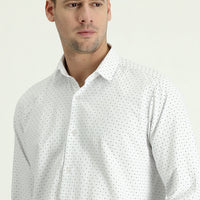 Black Long Sleeve Regular Fit Patterned Shirt