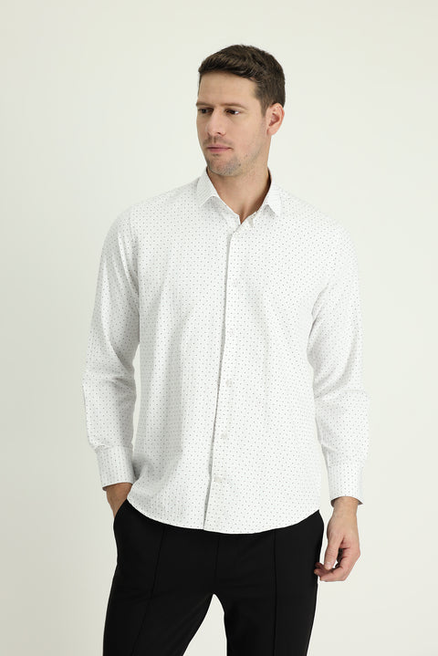Light Brown Long Sleeve Regular Fit Patterned Shirt