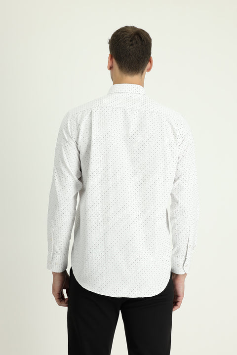 Light Brown Long Sleeve Regular Fit Patterned Shirt