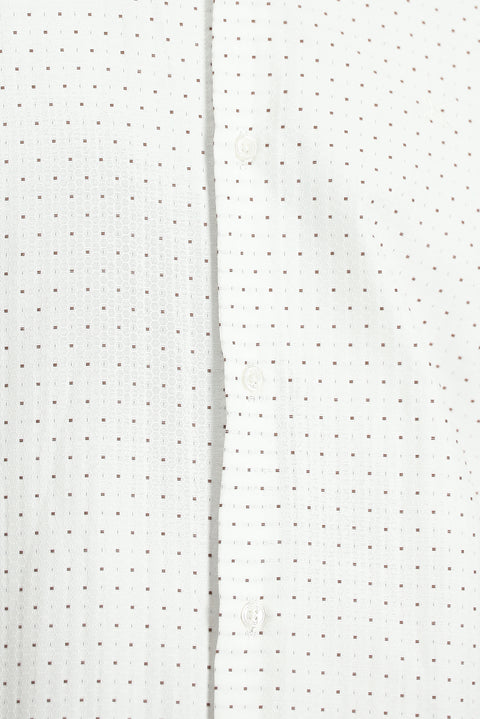 Light Brown Long Sleeve Regular Fit Patterned Shirt