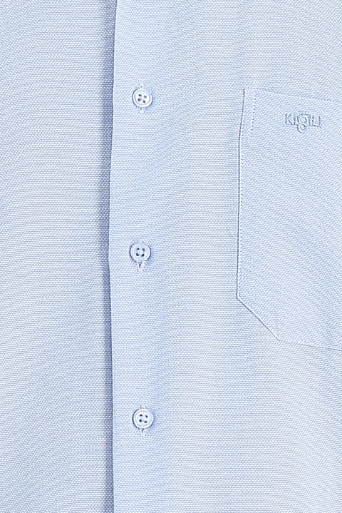 Light Blue Short Sleeve Regular Fit Patterned Shirt