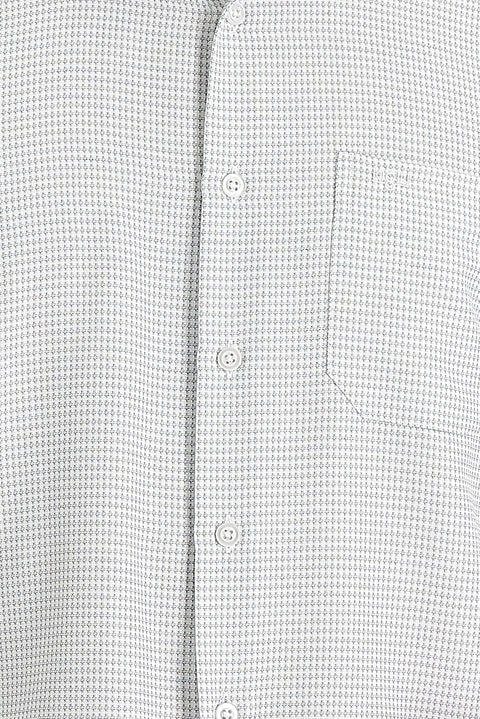 Medium Grey Short Sleeve Regular Fit Patterned Shirt