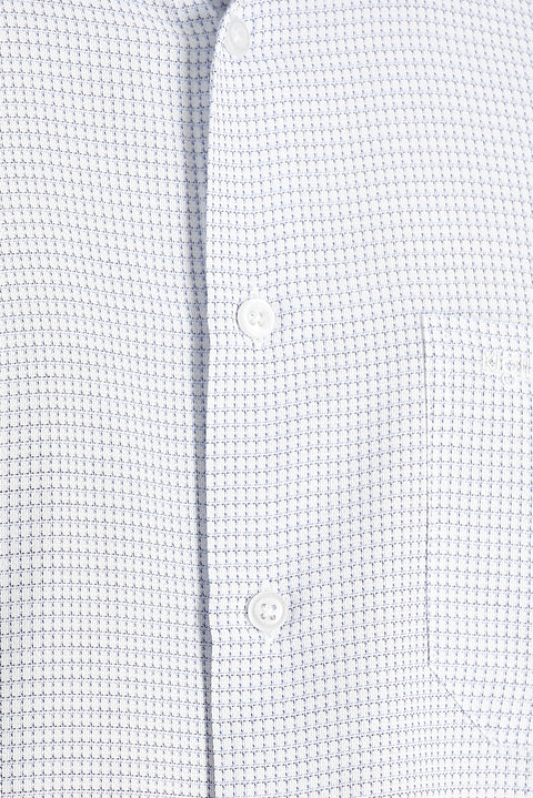 Aqua Blue Short Sleeve Regular Fit Patterned Shirt