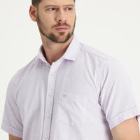 Lilac Short Sleeve Regular Fit Patterned Shirt