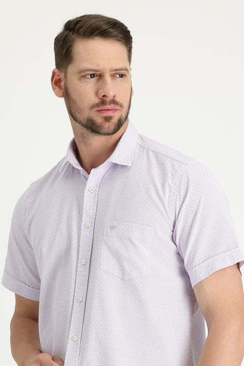 Lilac Short Sleeve Regular Fit Patterned Shirt