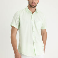Mint Green Short Sleeve Regular Fit Patterned Shirt