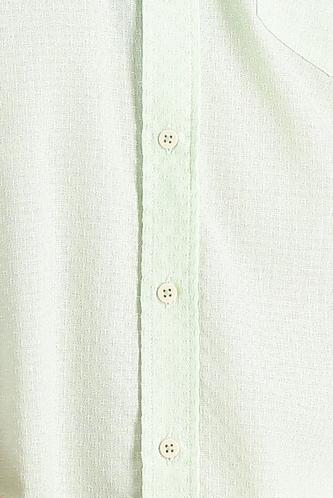 Mint Green Short Sleeve Regular Fit Patterned Shirt