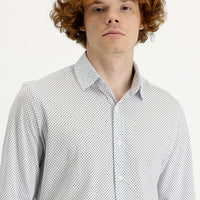 White Long Sleeve Slim Fit Narrow Cut Cotton Shirt