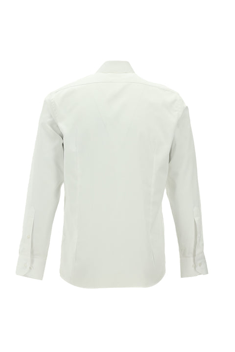 White Long Sleeve Slim Fit Classic Nano Care Water Repellent Stain Resistant 4 Seasons Cotton Shirt