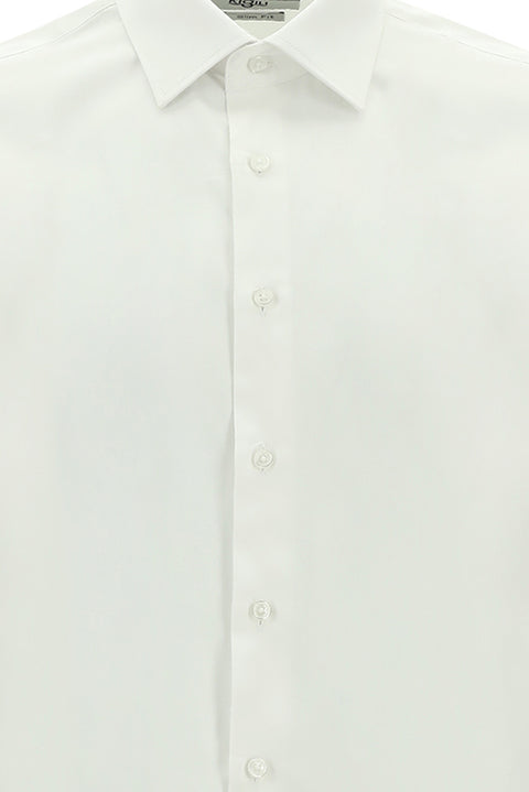 White Long Sleeve Slim Fit Classic Nano Care Water Repellent Stain Resistant 4 Seasons Cotton Shirt