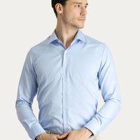 Light Blue Long Sleeve Slim Fit Narrow Cut Non-Iron Shirt