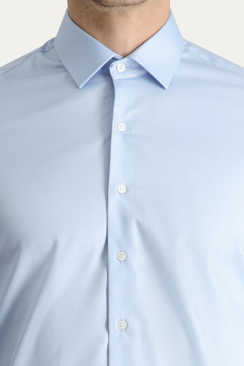 Light Blue Long Sleeve Slim Fit Narrow Cut Non-Iron Shirt