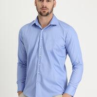 Light Blue Long Sleeve Slim Fit Narrow Cut Non-Iron Shirt