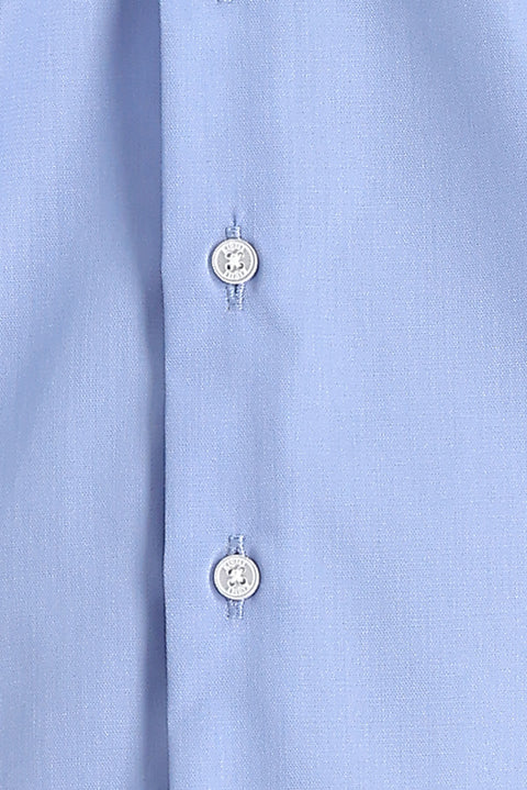 Light Blue Long Sleeve Slim Fit Narrow Cut Non-Iron Shirt