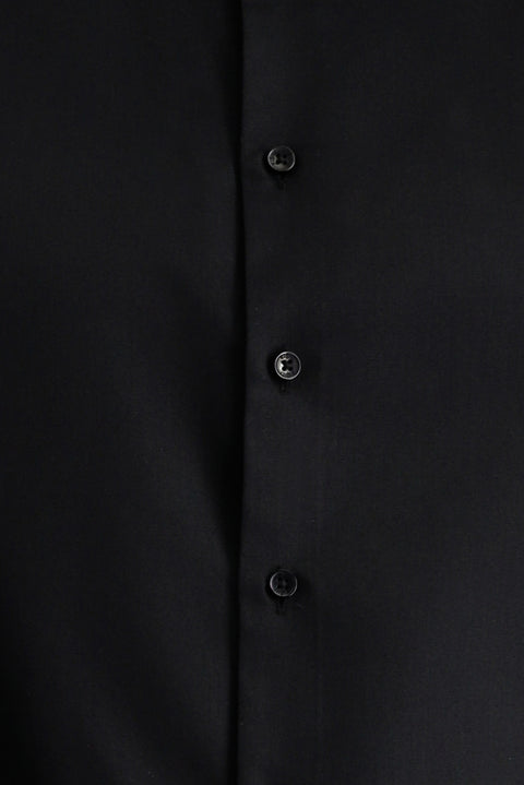 Black Long Sleeve Slim Fit Non-Iron Classic Cotton Shirt