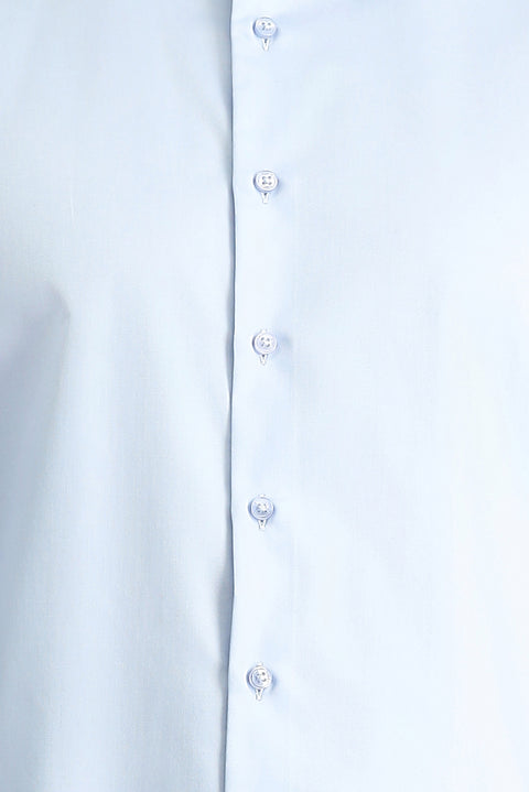 Uçuk Mavi Uzun Kol Slim Fit Dar Kesim Non Iron Klasik Pamuklu Gömlek